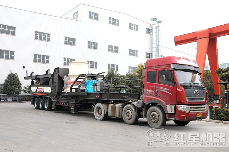 半掛車牽引小型移動碎沙機 半掛車牽引小型移動碎沙機