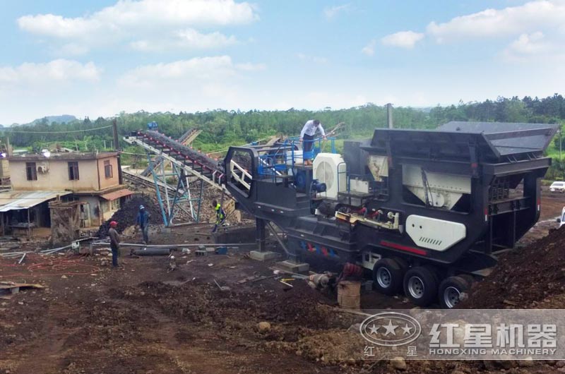毛里求斯時產200噸單臺建筑垃圾移動制沙機現場 毛里求斯時產200噸單臺建筑垃圾移動制沙機現場