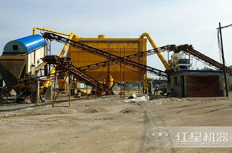 配置有收塵裝置的高鐵用機制砂生產現場
