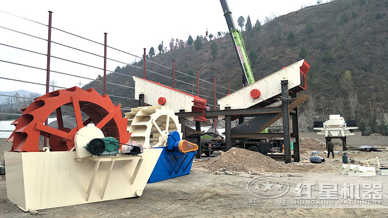 輪式小型砂石分離機客戶現場很是常見
