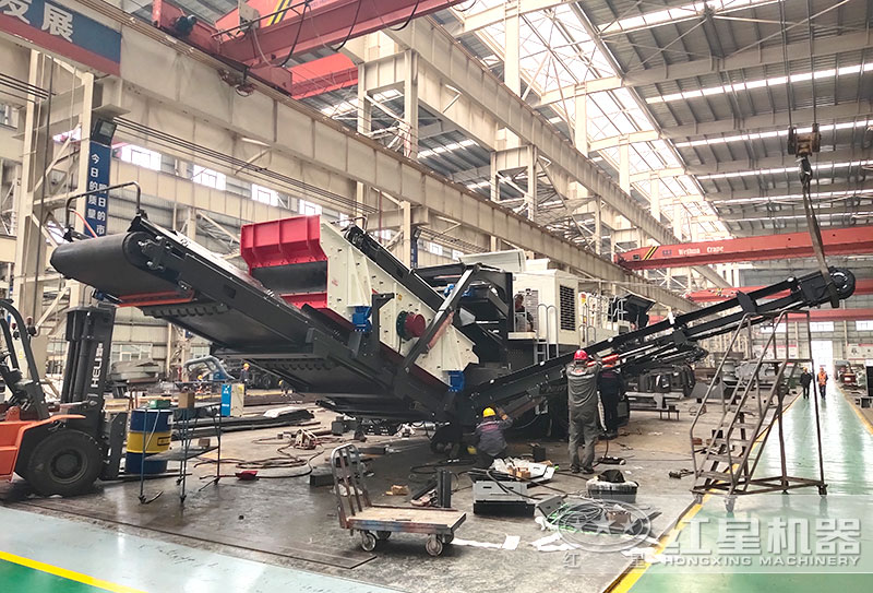 毛石破碎機-移動破生產車間展示 毛石破碎機-移動破生產車間展示